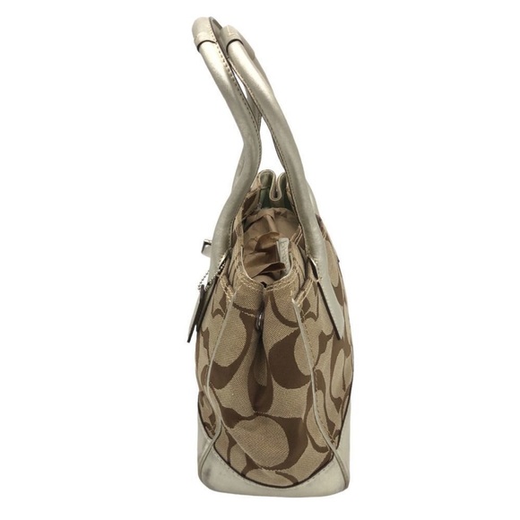 Coach Madeline Brown and Gold Shoulder Bag - Picture 4 of 9